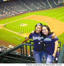 Felisa Ver (left) and Meredith Smith at Safeco Field in Seattle