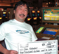 Alan Tahata won $4,000 at the Main Street