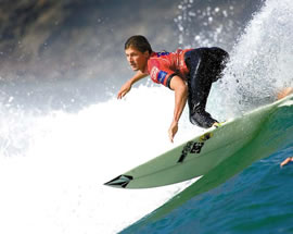 Andy Irons advanced to the fourth round after winning this heat at the ASP tour’s stop in Mundaka, Spain, on Monday