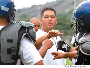 Coach Wengler and his players speak only Hawaiian on the field