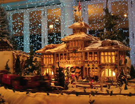 Each year executive chef Rolf Bauer constructs a gingerbread rendition of the Sheraton Moana Surfrider