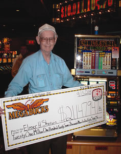 Elmer Sherwin is the only one to hit the Megabucks twice