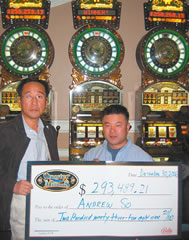 Andrew So won the $293,489.21 progressive jackpot with $20