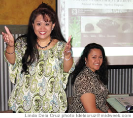 Pacific Leadership Partners president Celine Piilani Nelsen (standing) and chief operations officer and affiliate trainer Chastity Cox