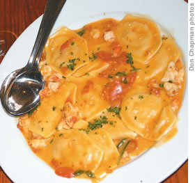 Lobster Ravioli has the author’s highest recommendation