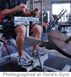 Seated calf raise: As above but seated, 10-20 repetitions, three times