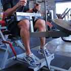 Seated calf raise: As above but seated, 10-20 repetitions, three times