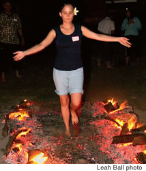 The author takes her turn on the hot coals