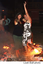 Alandra Napali Kai and Adria Pickett do the flambe-foot boogie