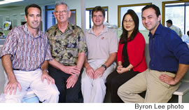 ProService staff (from left) Dustin Sellers, Rick O’Flaherty, Ben Godsey, Jo-Ann Kaita and Brian Knight