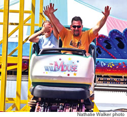 The author and colleague Rasa Fournier ride the new Wild Mouse, and rate it high