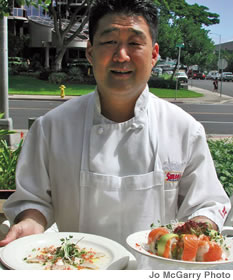 Keith Endo, the new chef at Vino, has worked as executive chef at Sansei Seafood Restaurant and Sushi Bar, and Vino Kapalua. Now he’s in charge of changing the menu at the popular Restaurant Row wine bar