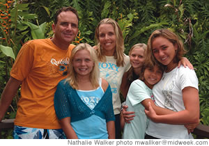 At home with dad Chris, stepmom Katie and younger sisters Kelly, 10, Kailee, 7, and Cayla, 7