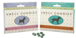 Smell Goodies is available in Small & Large dog sizes