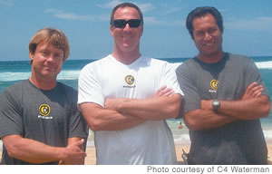 C4 Waterman founders (from left) Todd Bradley, Mike Fox and Brian Keaulana