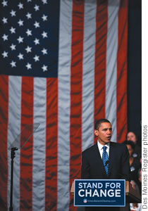 On the stump in Iowa - like his father, Obama is a powerful orator