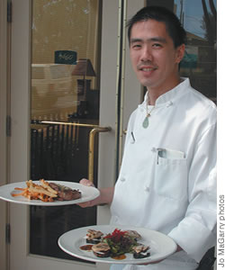 Chef de cuisine at 3660 On the Rise, Lydell Leong, shares the chef's table with Russel Siu