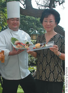 Hyatt chef Michael Yamada with Marjorie Kubota