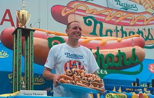 2007 Nathan's Famous Hot Dog Eating champ Joey Chestnut