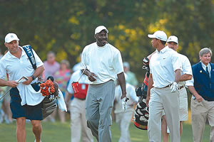 Michael Jordan and Tiger Woods at Shadow Creek