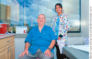 Dr. John Spangler and medical assistant Roselyn Dansalan