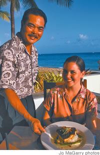 Ocean House general manager David Nagaishi with manager Lilia Wilson