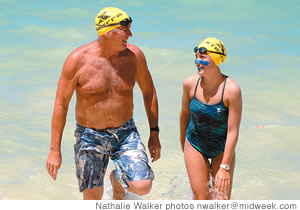 Mike and Mackenzie Miller at Kailua Beach