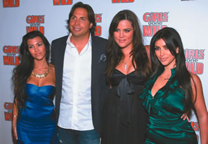 Going wild: Kourtney Kardashian, Joe Francis, Khloe Kardashian and Kim Kardashian