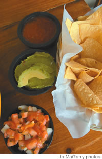 Order the spicy salsa fresca. It has a fresh, homemade flavor and lots of heat