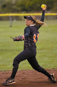 Campbell's Breanne Patton sets her eyes on a strike-out during practice