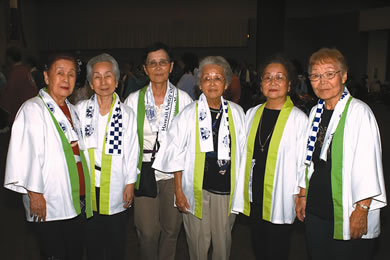 Kay Uyehara, Toshiko Richardson, Kazuko Nakano, Kay Doi, Judith Uyetake and Shizu Kira