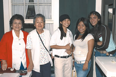Sue Oshiro, Alice Hirakawa, Jay Bernardo, Geraldine Agcaoili and Dez Julian