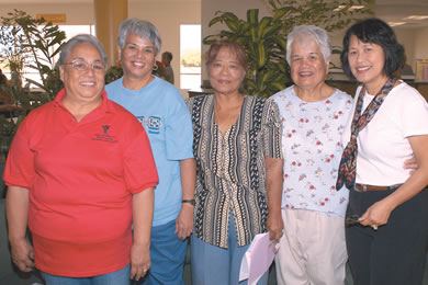 Milaina Felisi, Gloria Ebalaroza, Connie Rivera, Marie Pasion and Patricia Arakaki