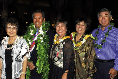 Barbara and Bobby Toguchi, Shirley Higa, Sharon and George Toguchi