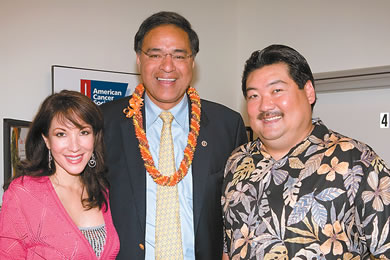 Cathy Lee, Mayor Mufi Hannemann and Ed Nishioka
