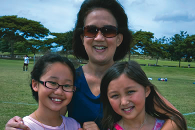 Alyssa and Kathy Takamura, and Maile Ching