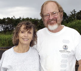 Shannon Wood (with husband Jim) will talk about climate change Saturday at a Summer Solstice program in Kaneohe. Photo by Byron Lee