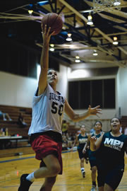 Iolani’s Jamie Smith shoots for the hoop. Smith is on Chico Furtado’s Hawaii-Select All-Star Girls Basketball Team, which is aiming for the national summer tournament in Las Vegas. Photo by Byron Lee