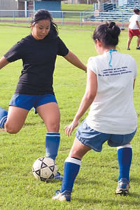 Kailua High's soccer aces Keri Kubota and Melanie Yoshida