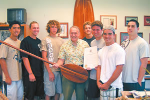 Kalaheo High School's paddling team