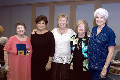 Amy Carter, Mary Erler, Shirley Rebello, Sylvia Ashlock and Barbara Bachmann