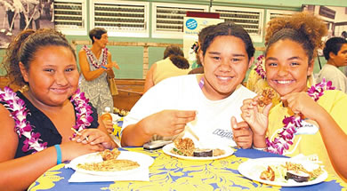 Taysia Kanahele, Jrayanne Acasio and Briana Green