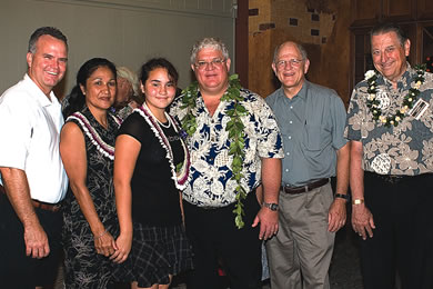 Chris McMahon, Ely, Kaimana, David and Barry Lundquist and Larry Lanning