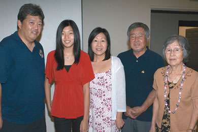 Stan, Kelcie and Karen Emoto, Stanley and Miyoko Nishioka