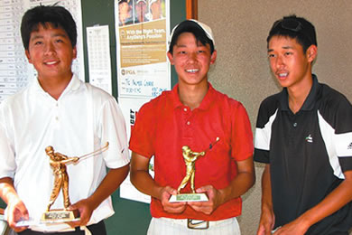 Ryan Kuroiwa, Lorens Chan and Justin Chu, 14-15 age category