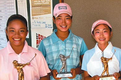Mariel Galdiano, Hana Furuichi and Rose Huang in the 10-11 age category