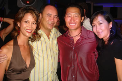Mahealani Richardson, Chris Lee, Daniel Dae Kim with wife Mia