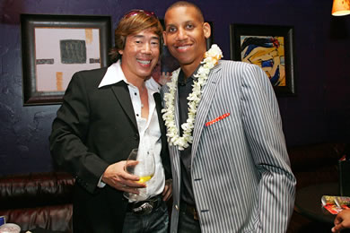 Russell with NBA star Reggie Miller