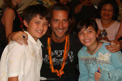 Henry Ian Cusick with Davey Andrew and Kimi Andrew