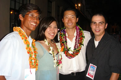 Daniel Dae Kim with Hermenigildo “Junior” Tesoro, Stephanie Kuroda and Gilbert Molina